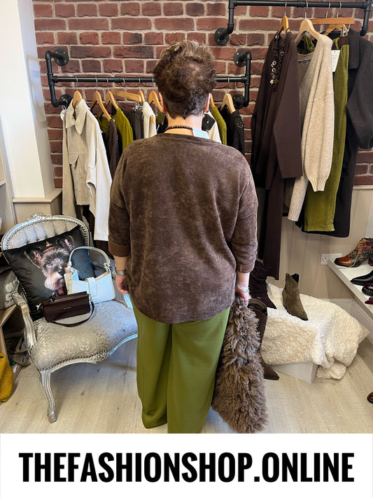 Chloe brown chenille top 16-20