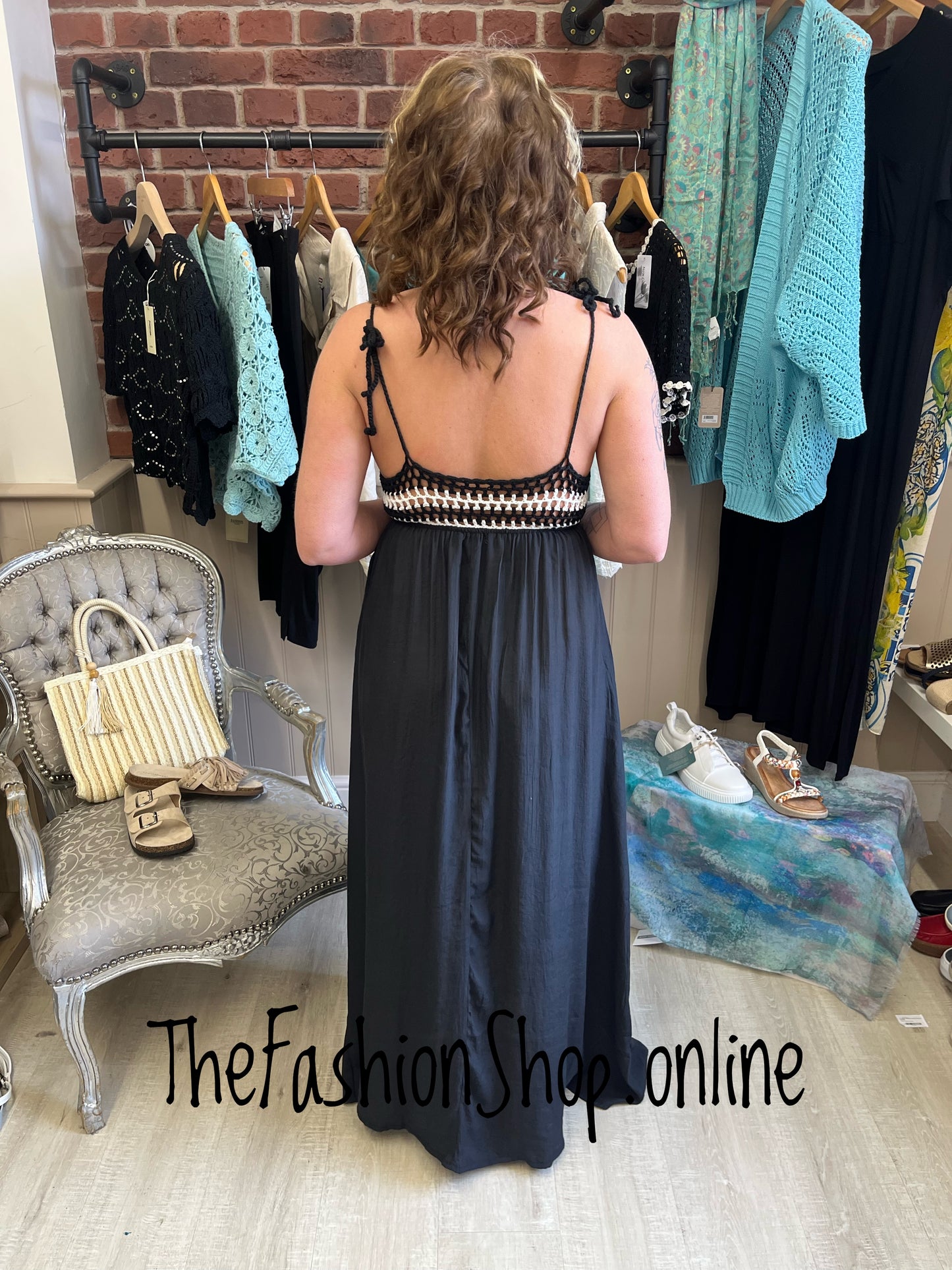 Elodie black and white crochet sundress 8-14