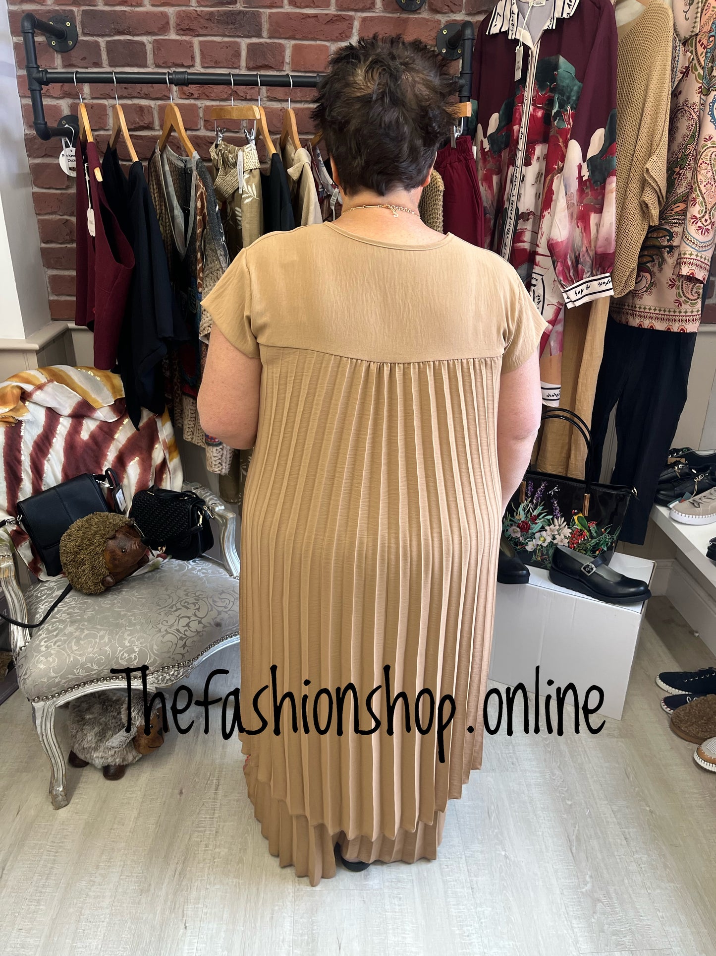 Charlotte camel pleated drape set 12-20