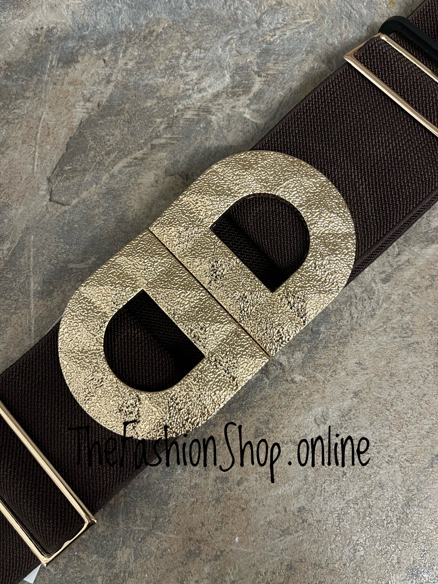 Chocolate brown statement belt