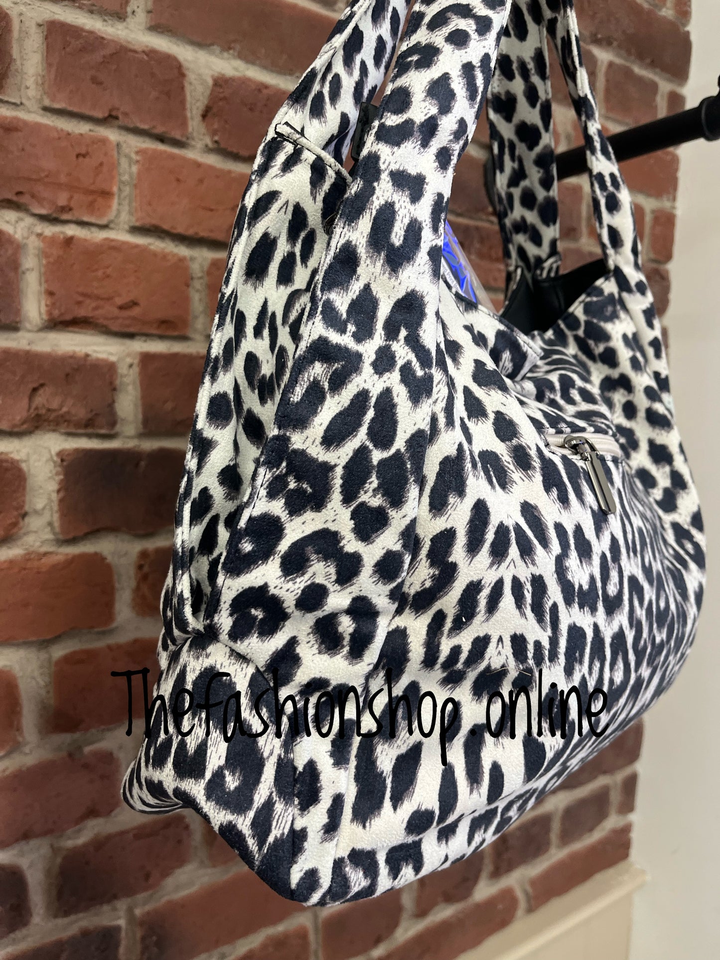 Kelly Leopard Print Bag in Black and White