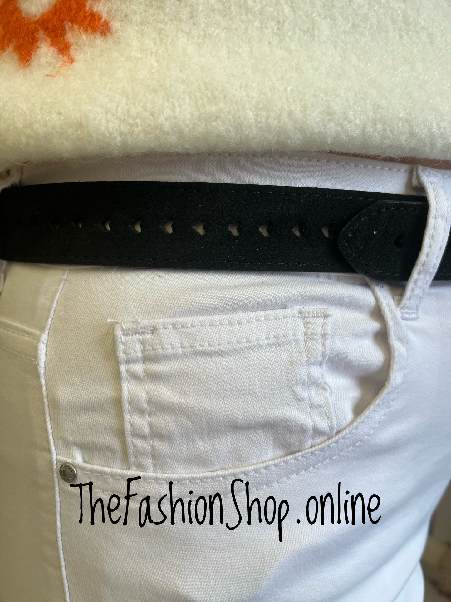 Zelly Constellation black vegan leather belt