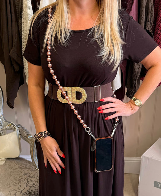 Rose Gold Pearls Phone Lanyard