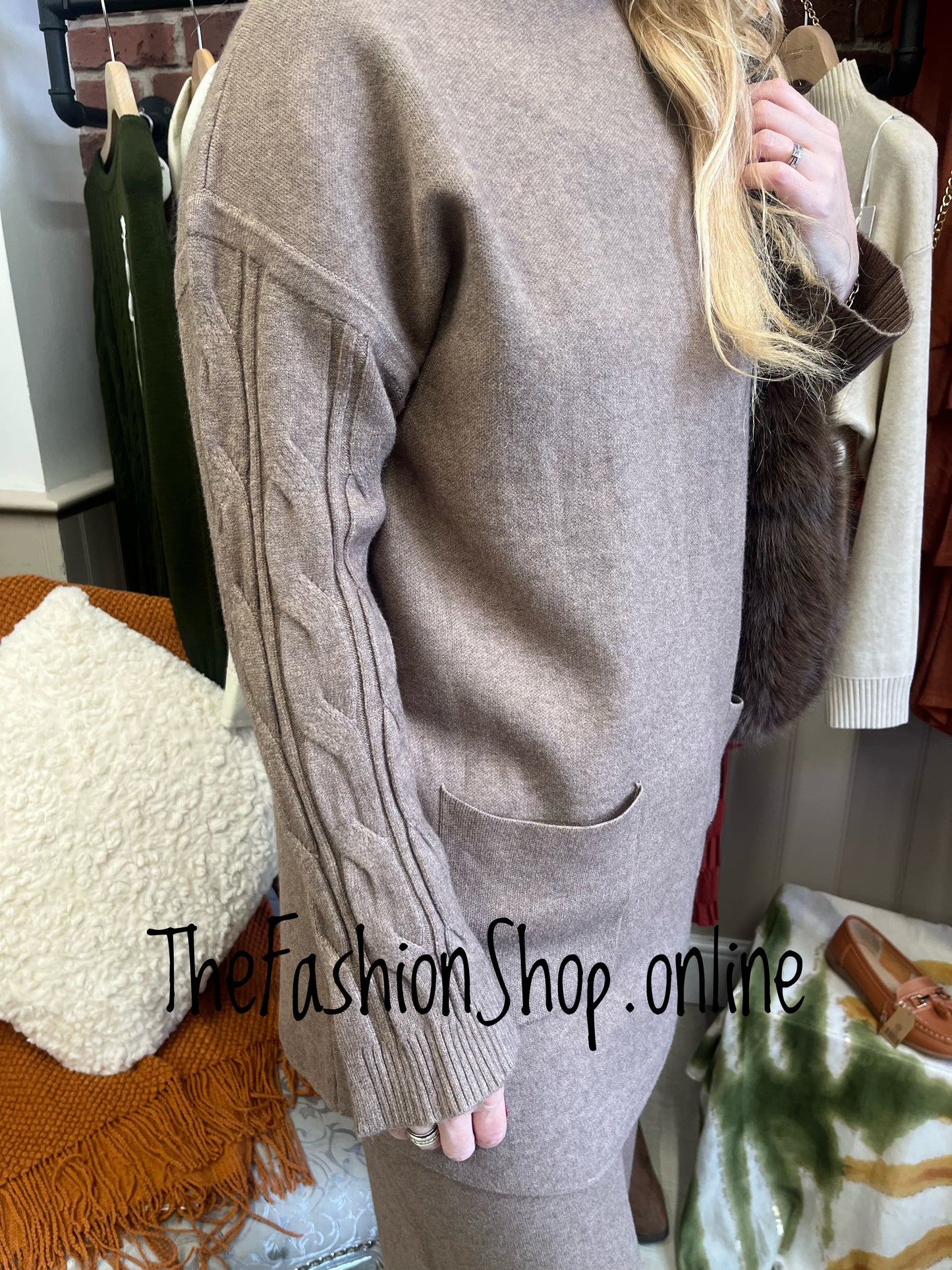 Emily brown cashmere mix co-ord 12-16