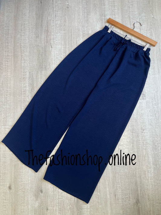 Sandy navy wide leg trousers 8-14