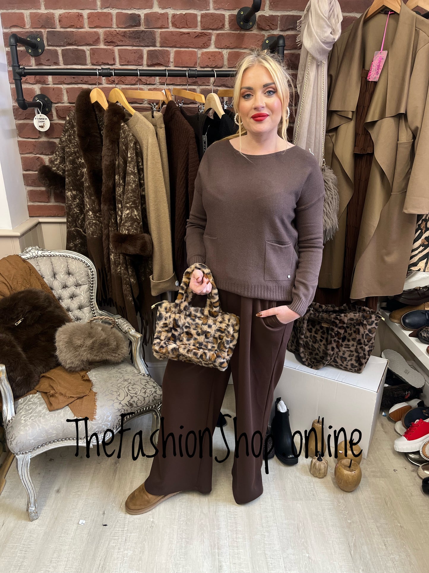 Miranda brown trousers with belt 10-16