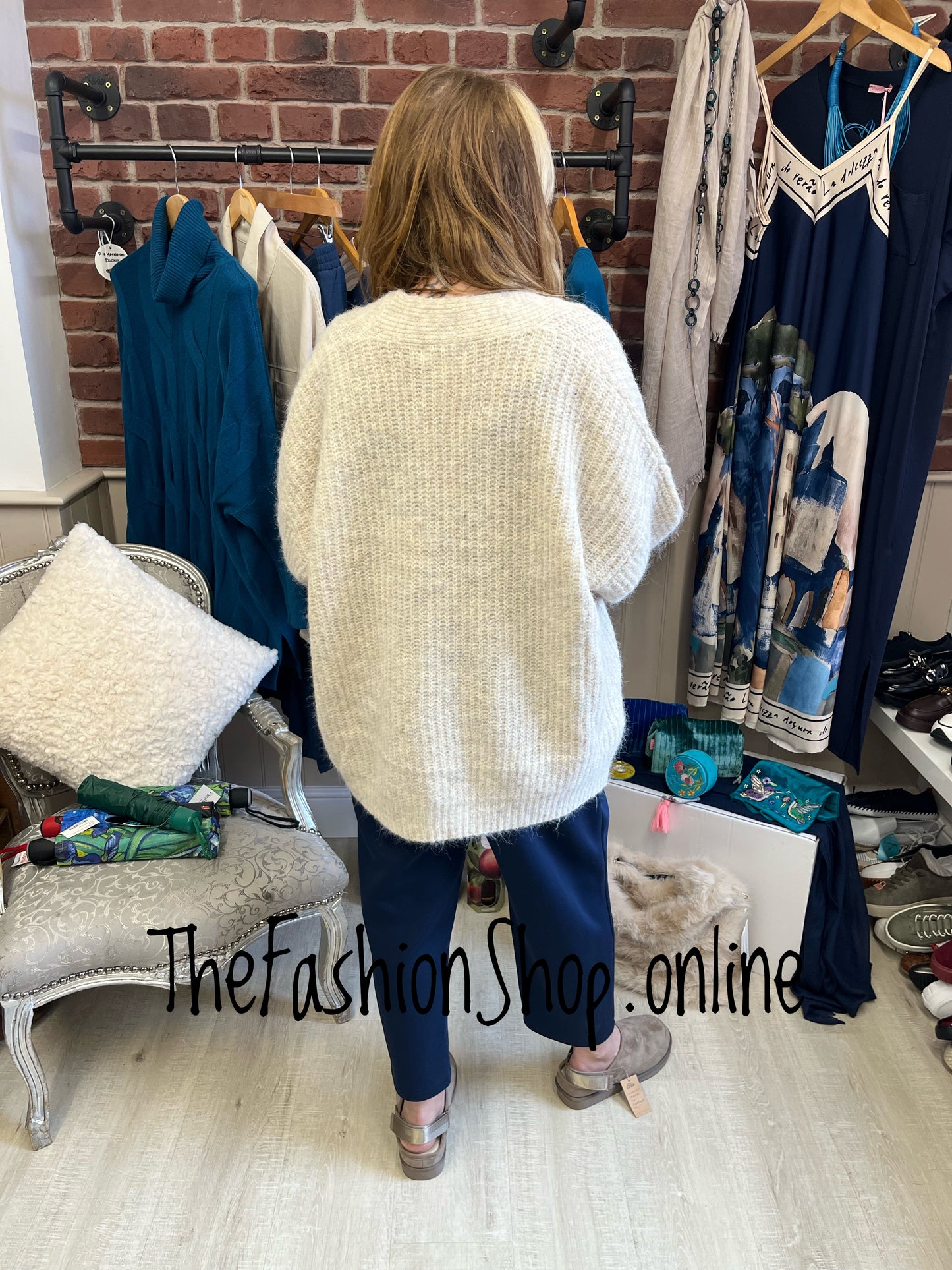 Joanna beige wool mix cardigan 10-18