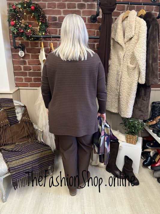 Joanna brown ribbed back jumper 14-20