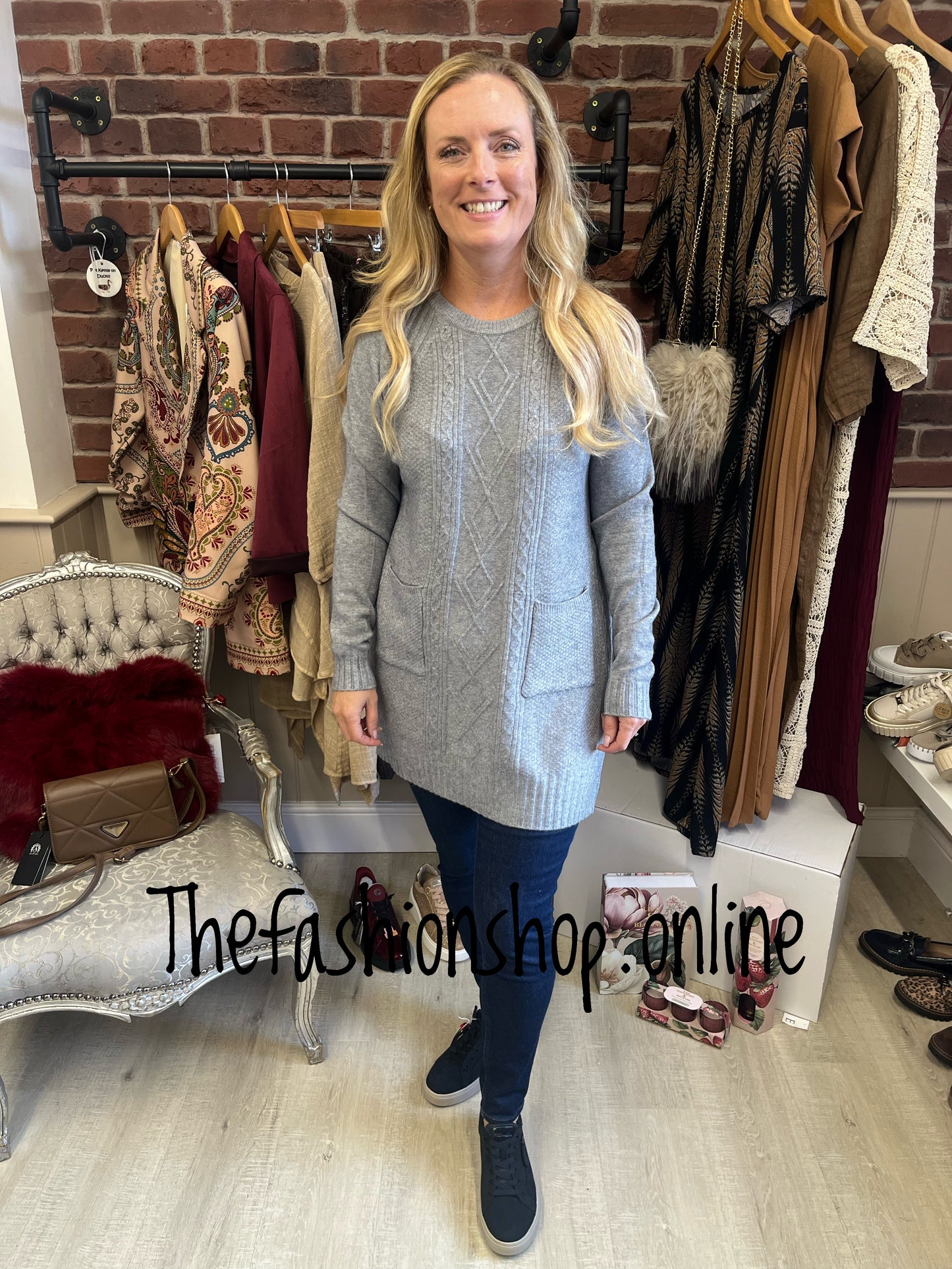 Norma grey cashmere mix jumper 12-16
