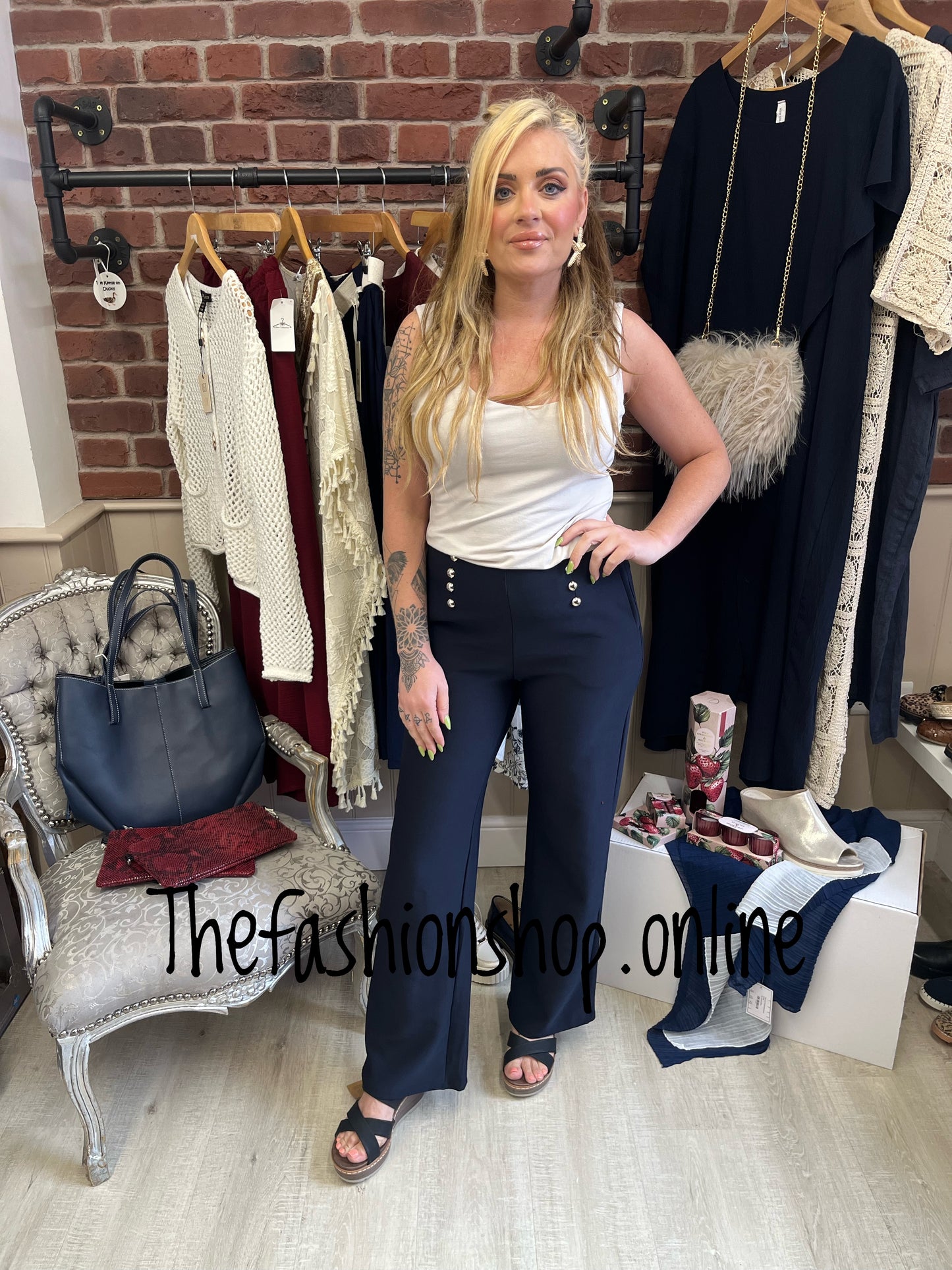 Cameron navy wonderful fit bootcut jeggings sizes 8-18