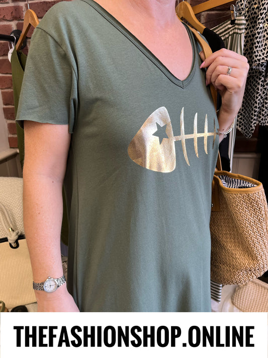 Eden Khaki Gold Fishbone dress 10-18