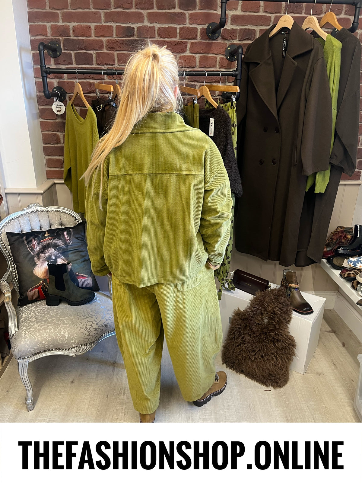 Bailey olive jumbo cord trousers 10-18