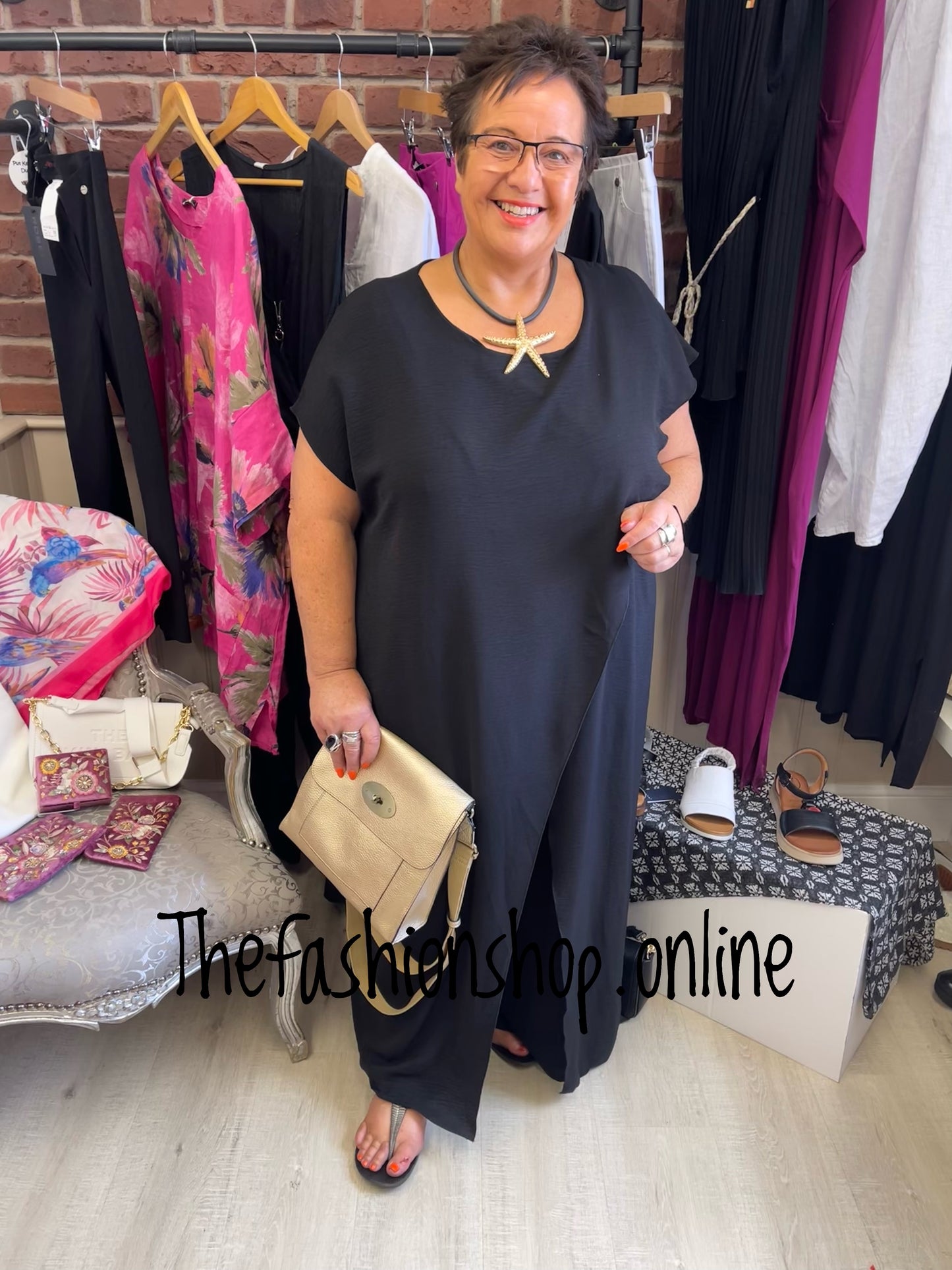 Zara black drape trouser set 16-24