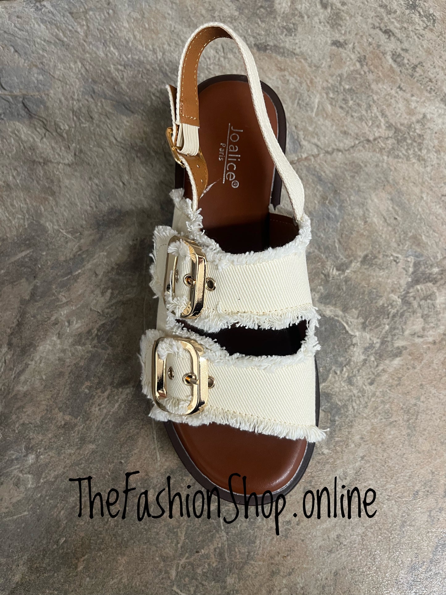 Charlie beige chunky buckle sandals sizes 3-8 (36-41)