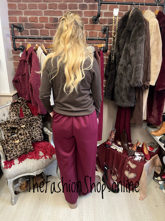 Miranda wine trousers with belt 10-16