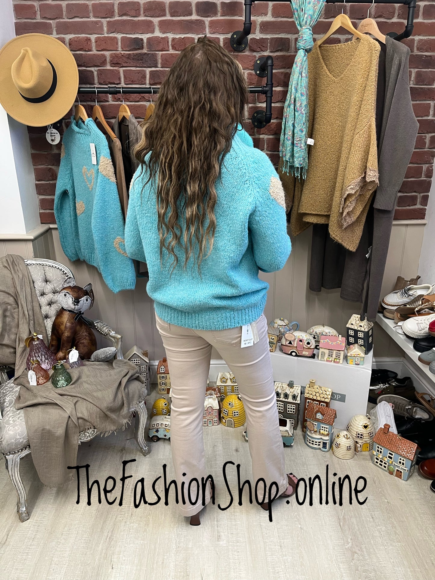 Kendra jade wool mix heart jumper 10-16