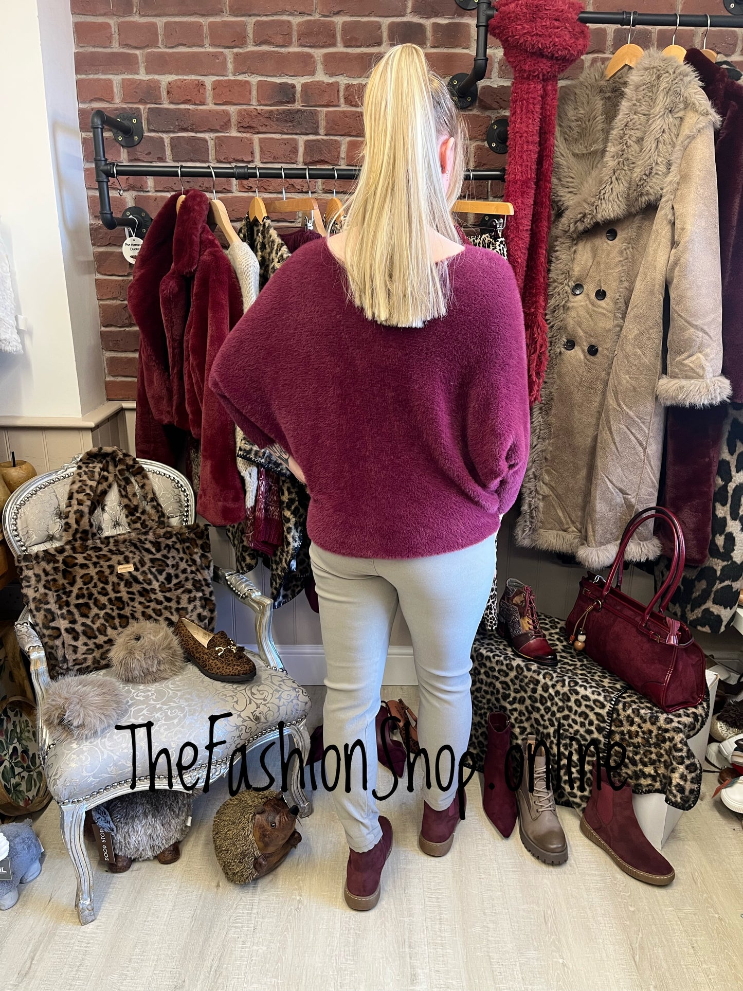 Tasha wine wool mix jumper 10-16