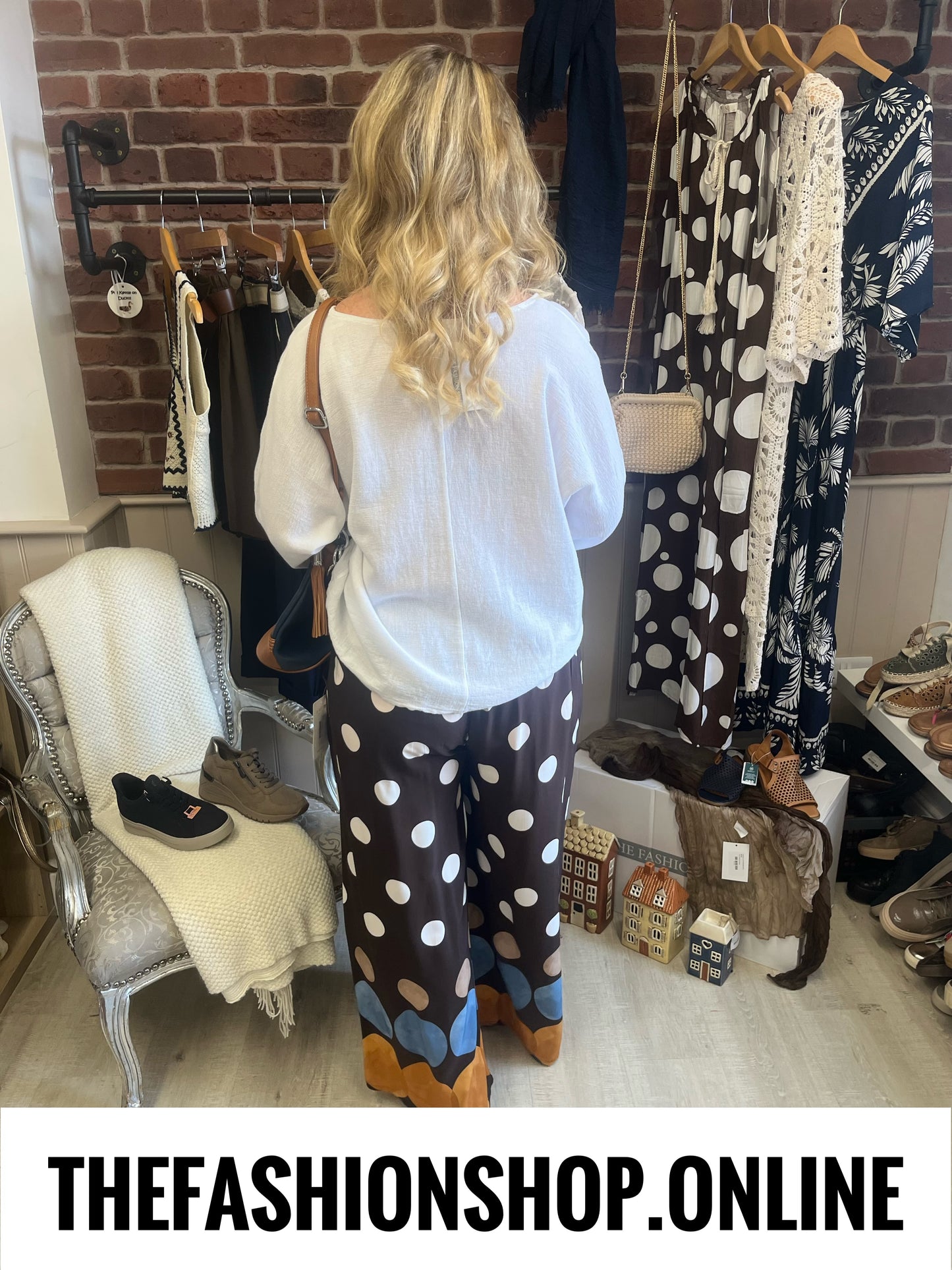 Stella brown circles spot trousers 10-16