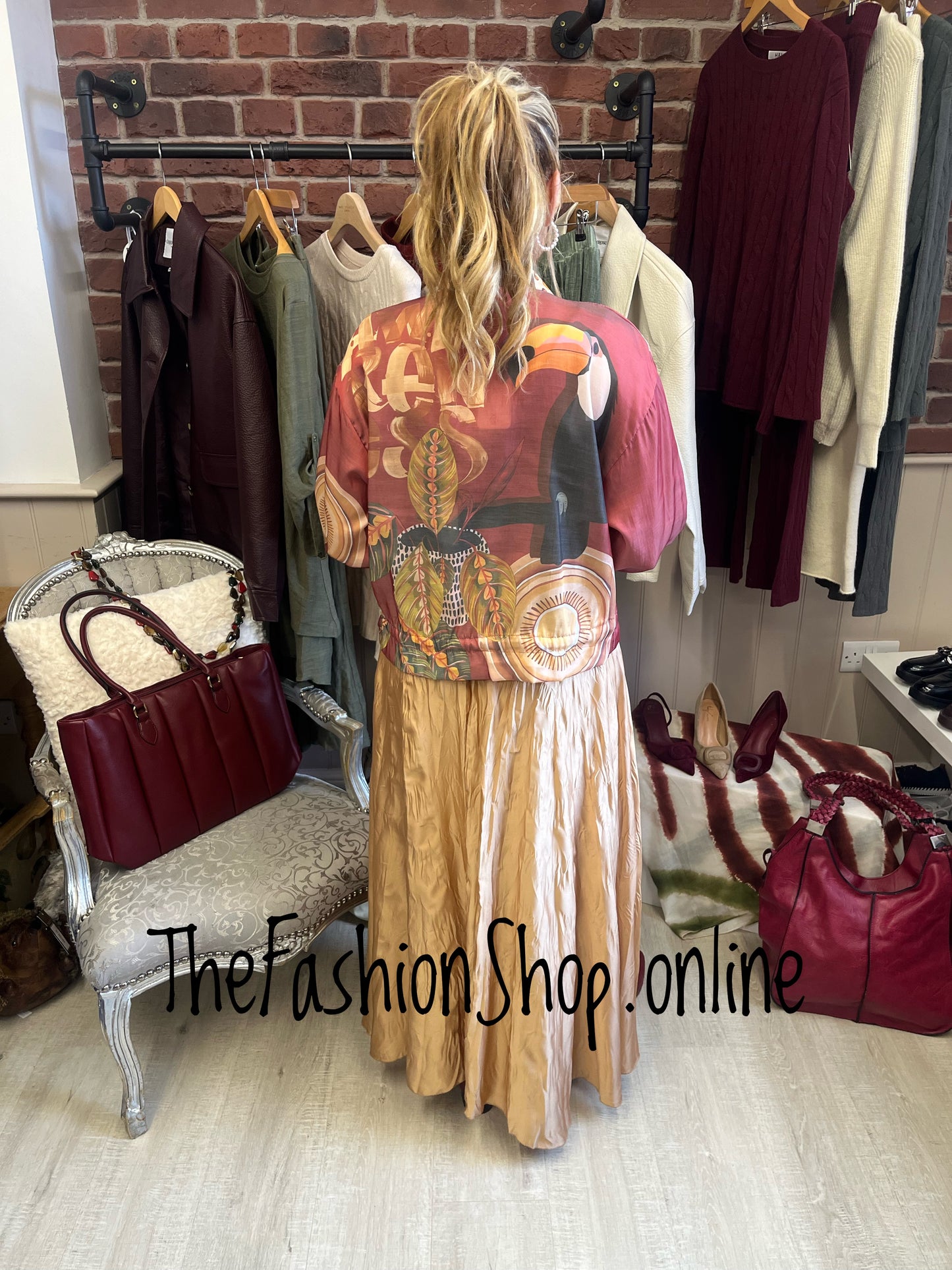 Phoebe wine toucan lightweight jacket 8-14