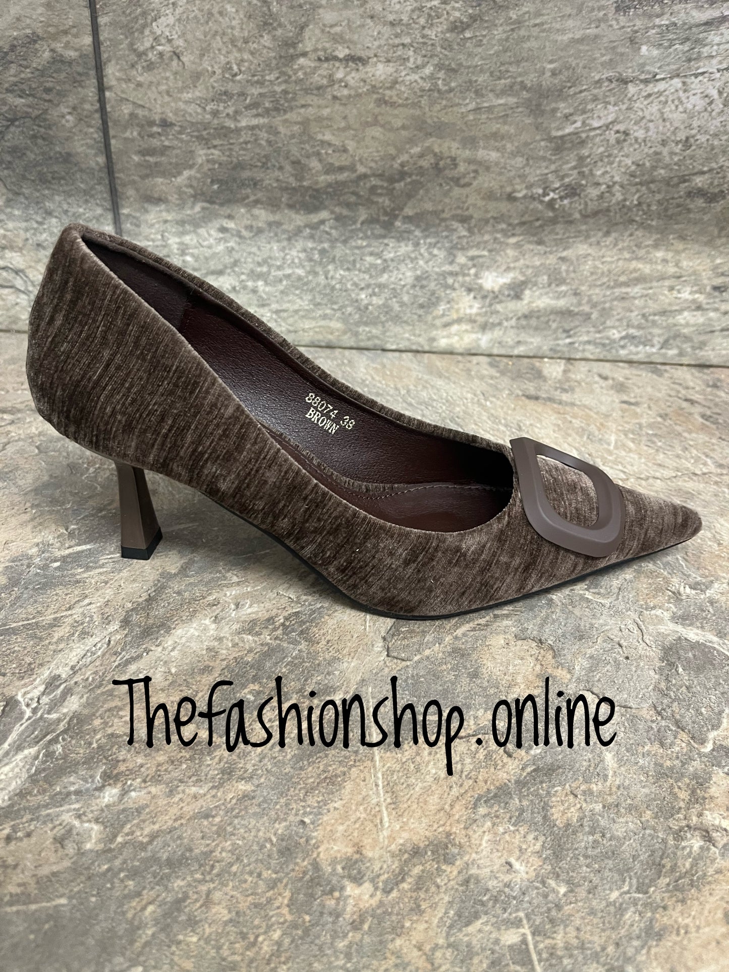 Keely brown heeled buckle shoes sizes 3-8 (36-41)