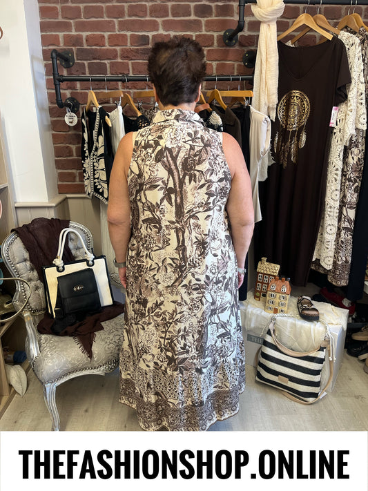 Olivia brown printed shirt dress sizes 12, 14 and 16