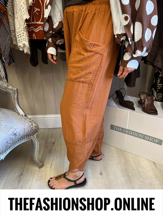 Jessie cinnamon tulip hem trousers 8-16