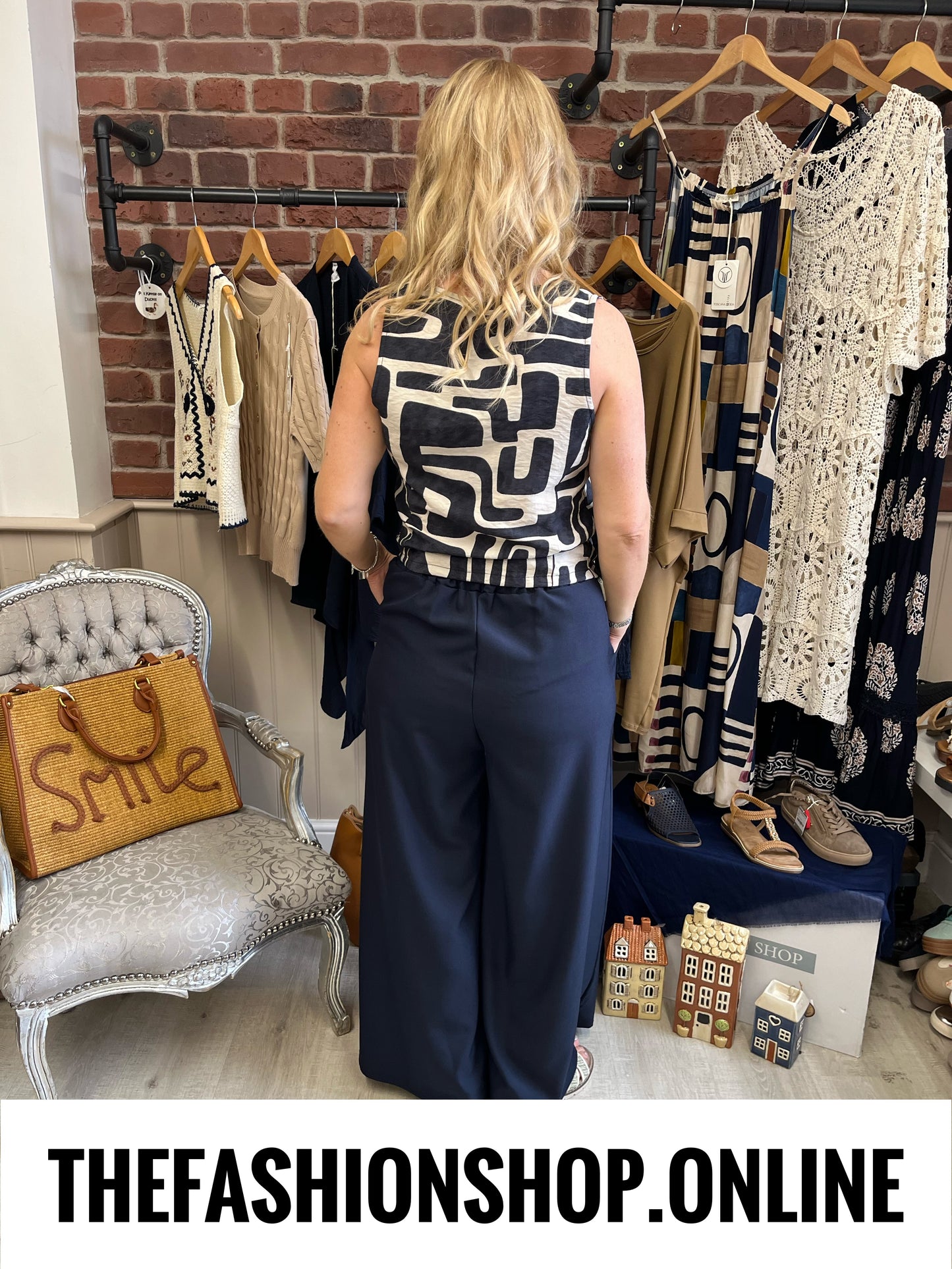 Tasmin navy and beige linen mix waistcoat 8-12