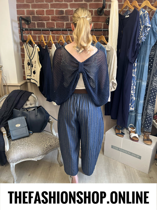 Nina navy three way knitted top 8-18