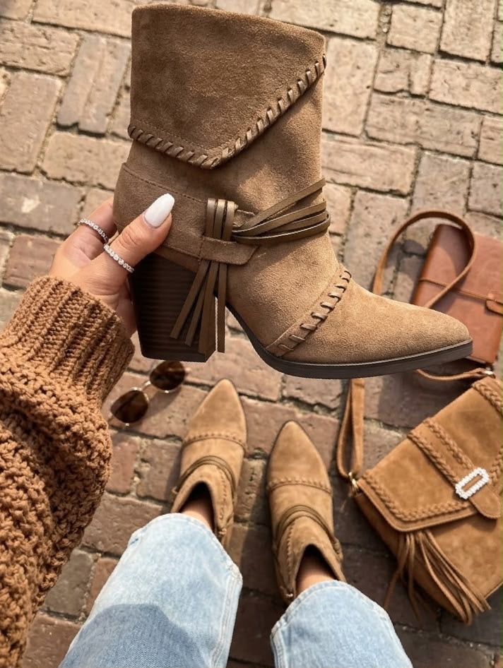 Montana brown faux suede Western boots sizes 3-8 (36-41)