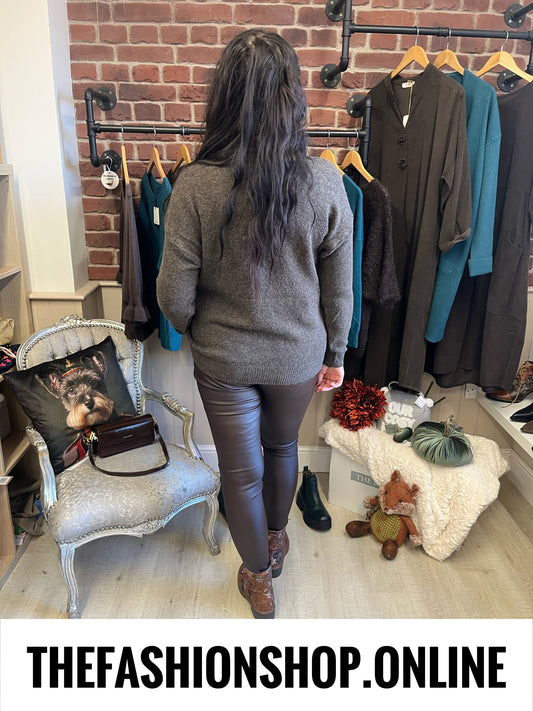 Lottie brown wool mix dog jumper 10-18