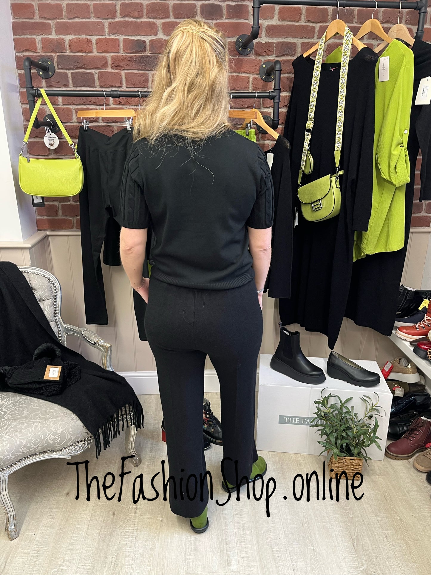 Jasmine black cable knit button top 8-16