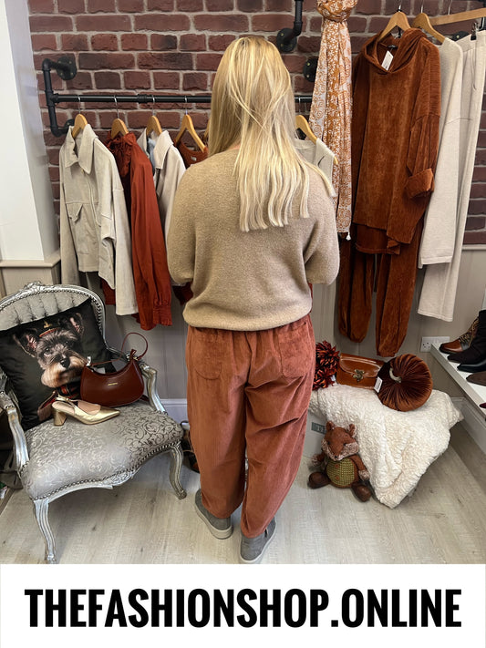 Bailey rust jumbo cord trousers 10-18
