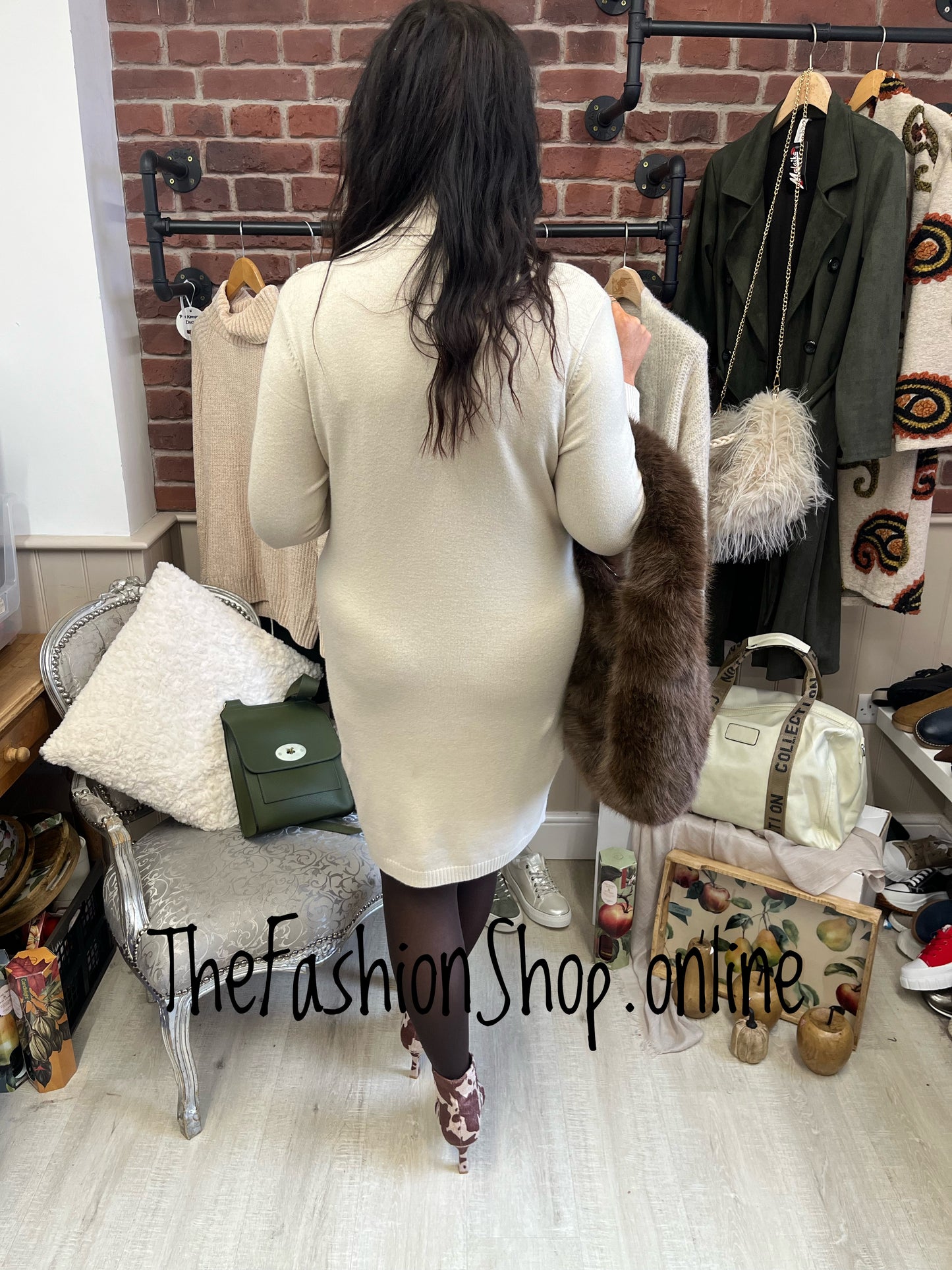 Charlotte cream jumper dress 12-16