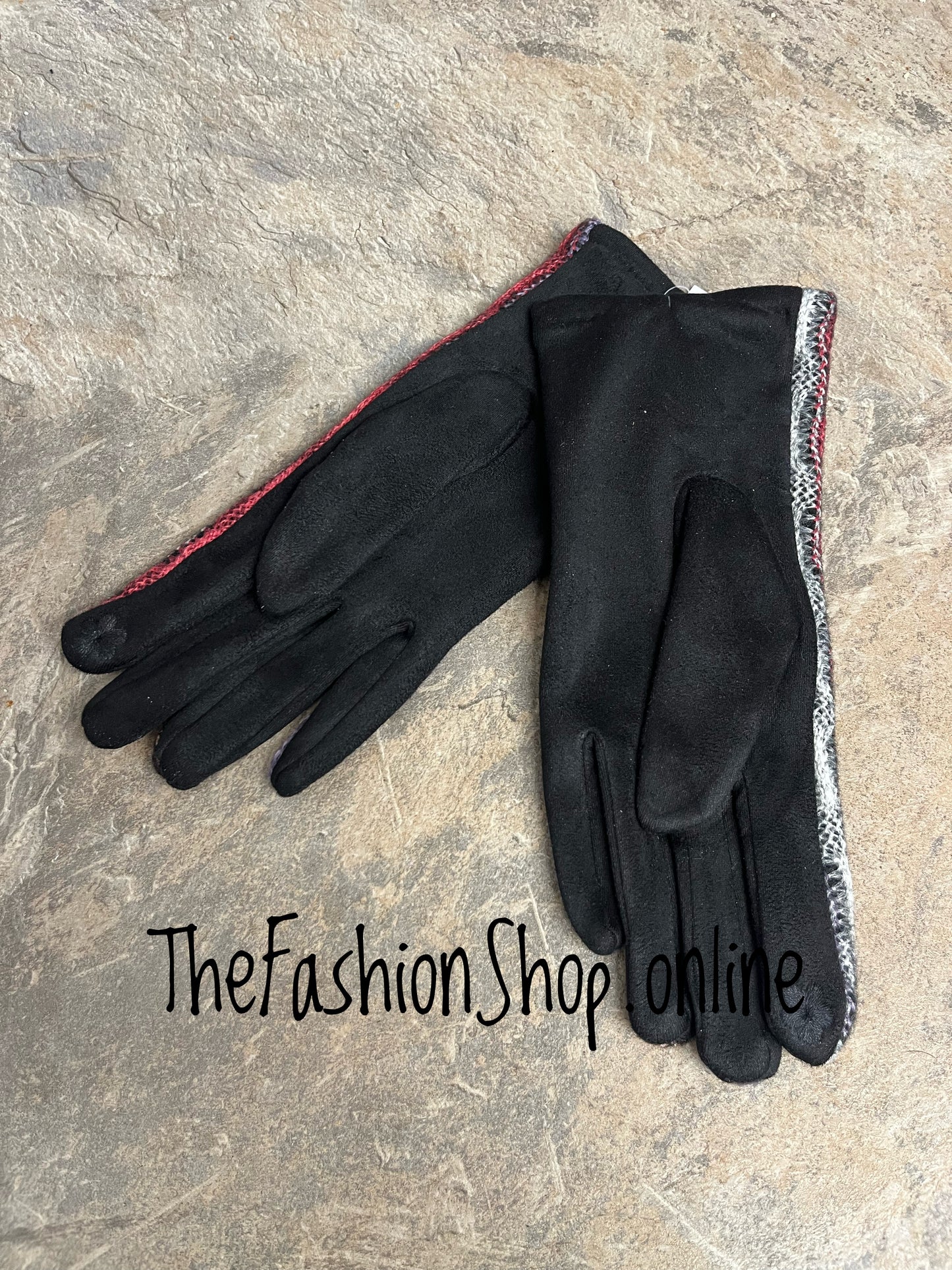 Purple ombre lace look gloves
