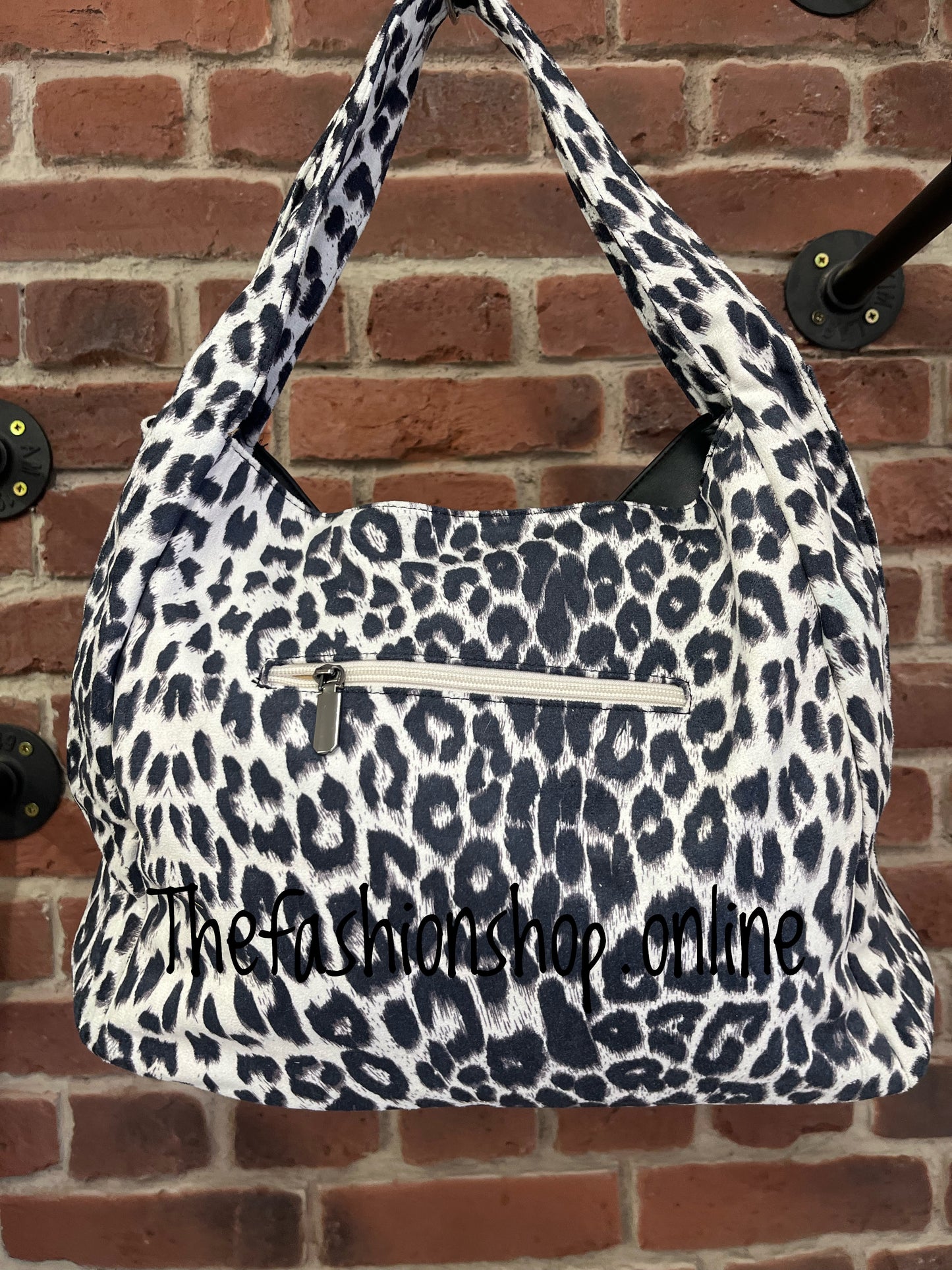 Kelly Leopard Print Bag in Black and White