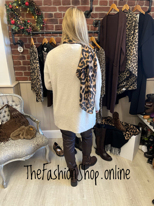 Erika beige edge to edge wool mix cardigan 8-16