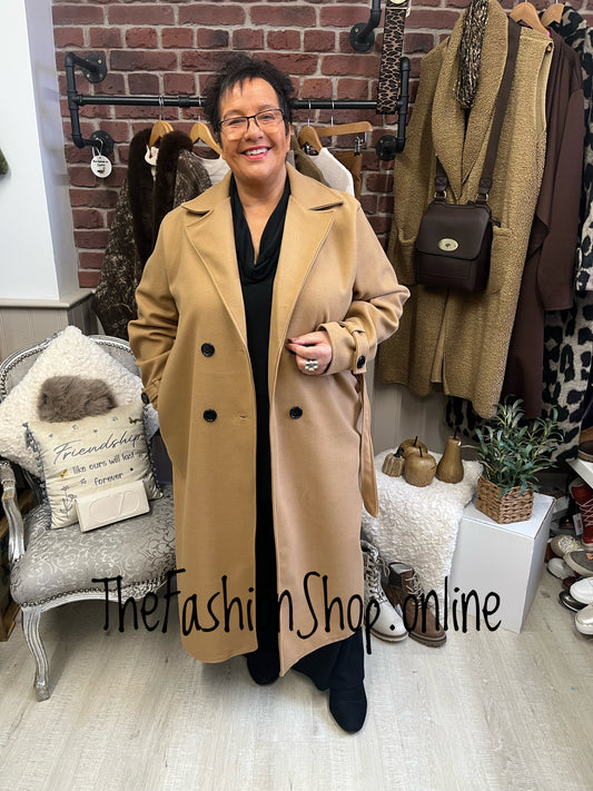 Lizzy Camel double breasted trench coat 16-20