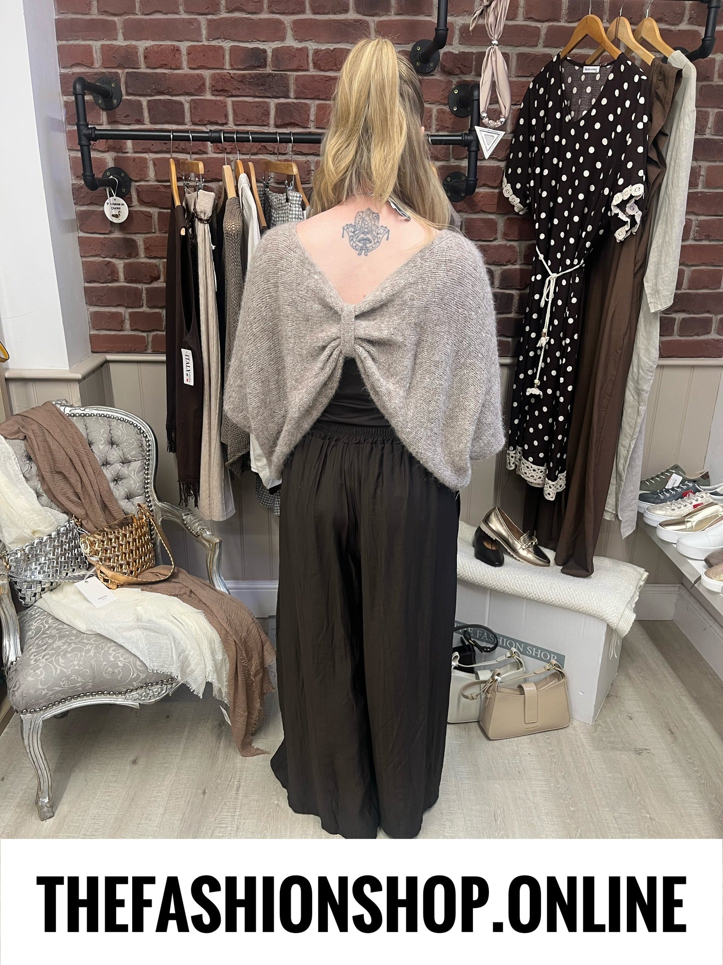 Bella mocha three way wool mix jumper 10-18
