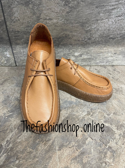 Modella Camden tan leather shoes sizes 4-8 (37-41)