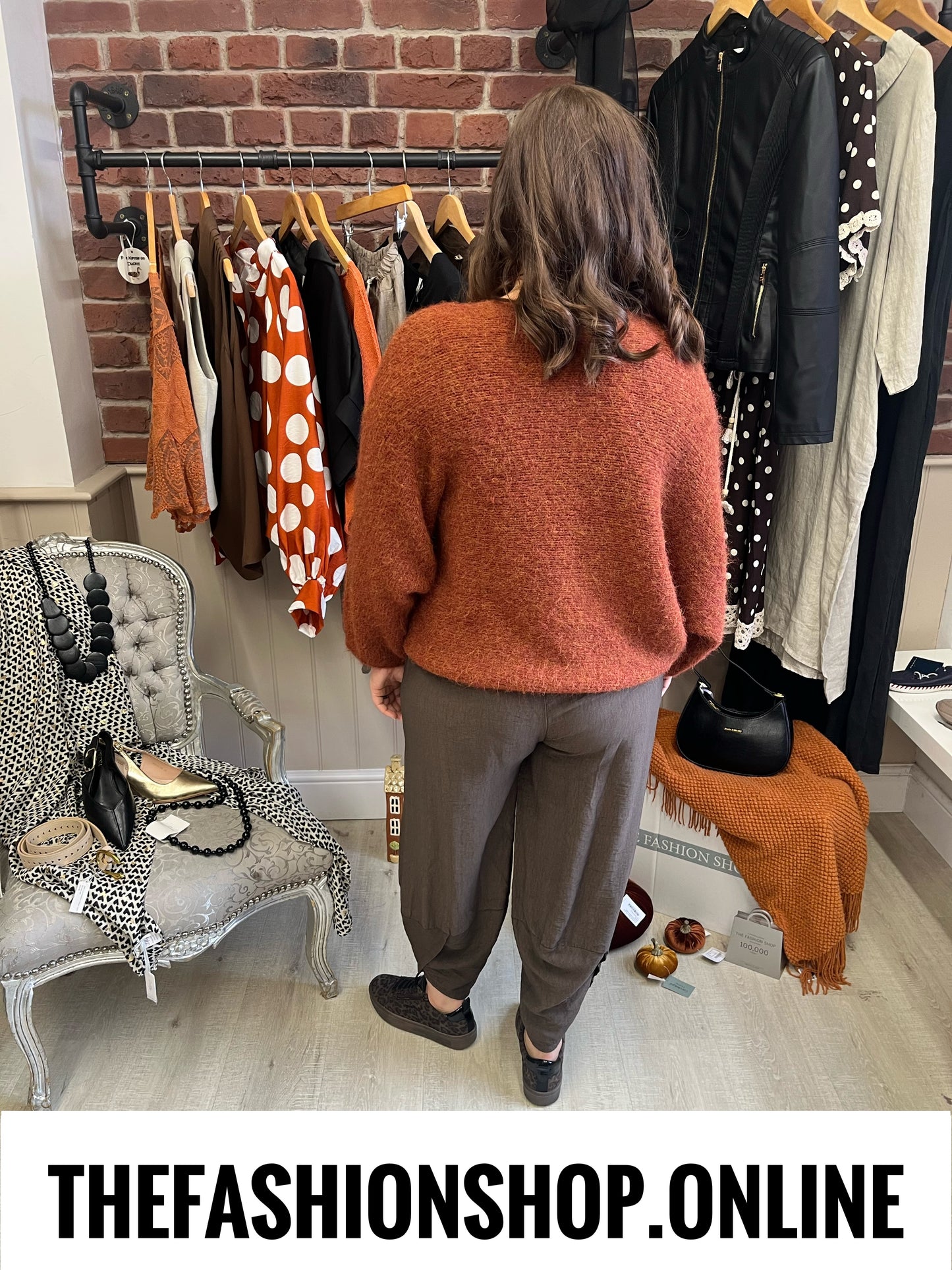 Evelyn cinnamon twist front wool mix jumper 10-18