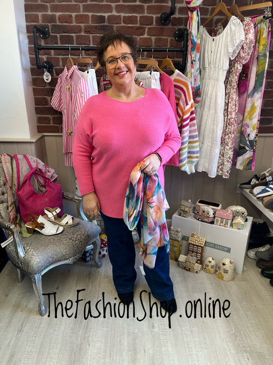 Luna hot pink wool mix jumper 14-22