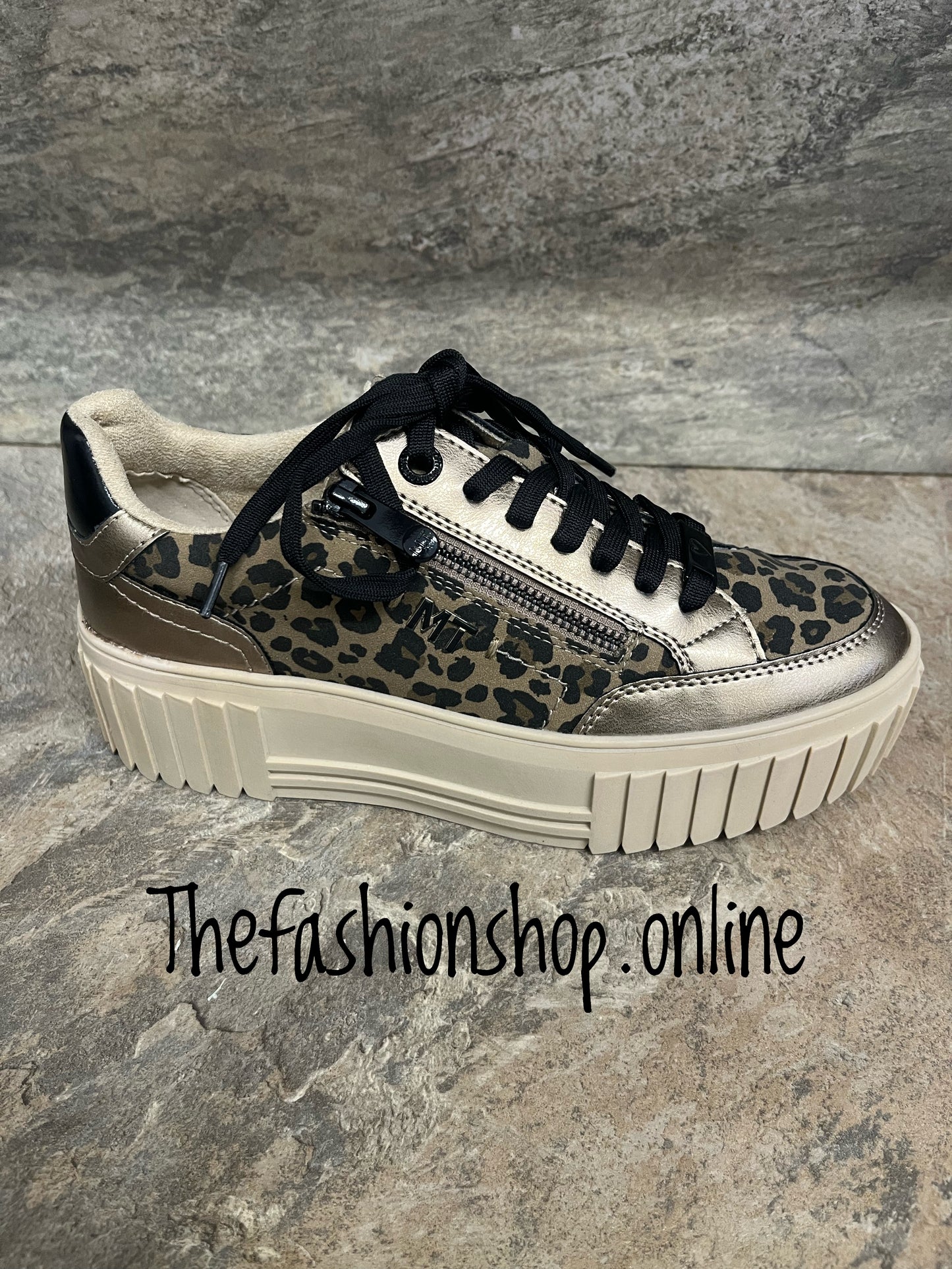 Marco Tozzi leopard metallic platform trainers sizes 4-8 (37-42)