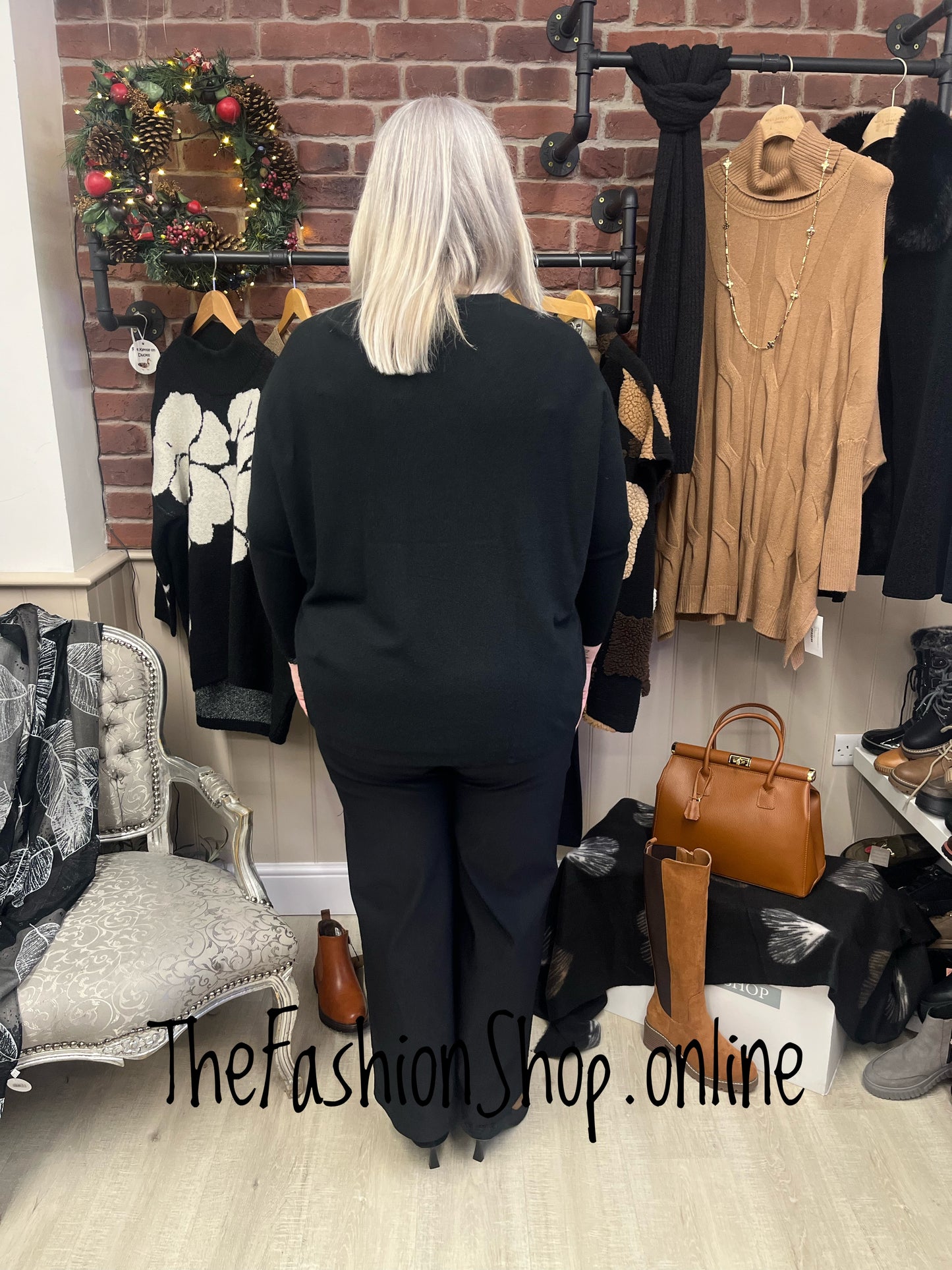 Faith black large flower jumper 12-22