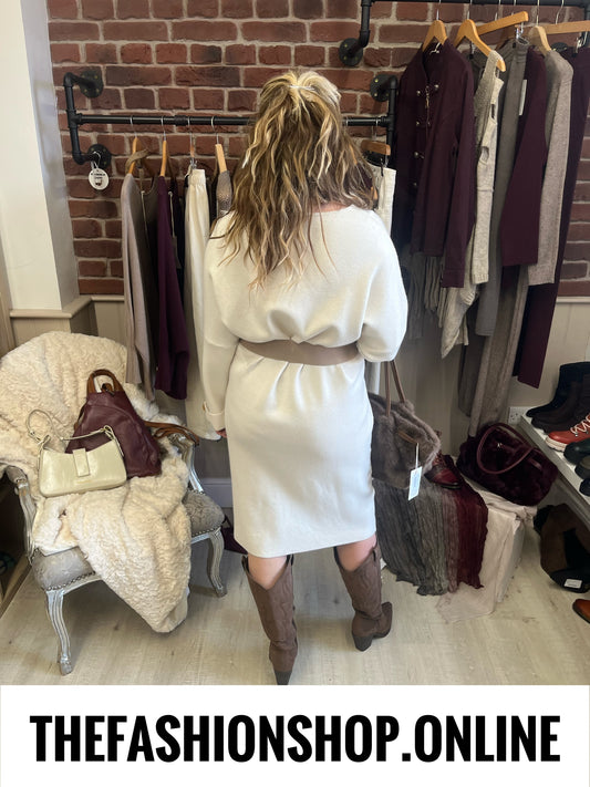 Sara cream cashmere mix jumper dress 12-16
