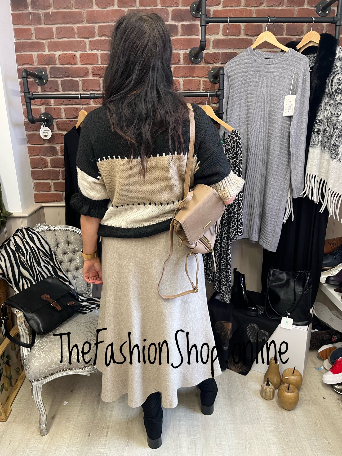 Lauren beige knitted skirt 8-16