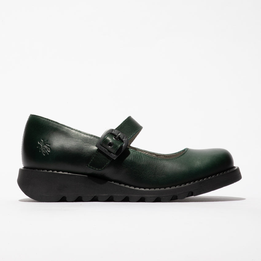 Fly of London black rug leather buckle shoe sizes 5-9 (38-42)