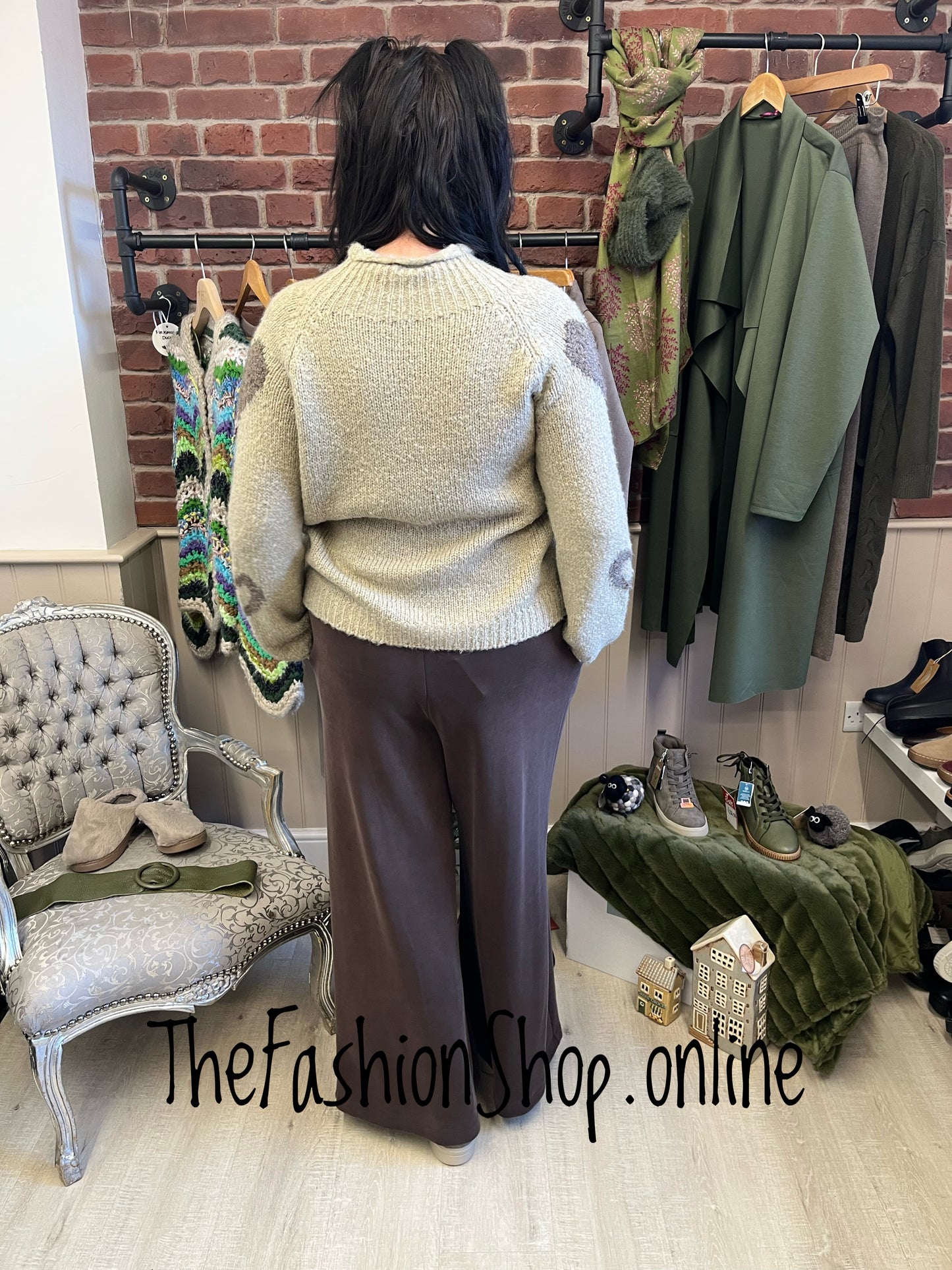 Kendra mocha wool mix heart jumper 10-16