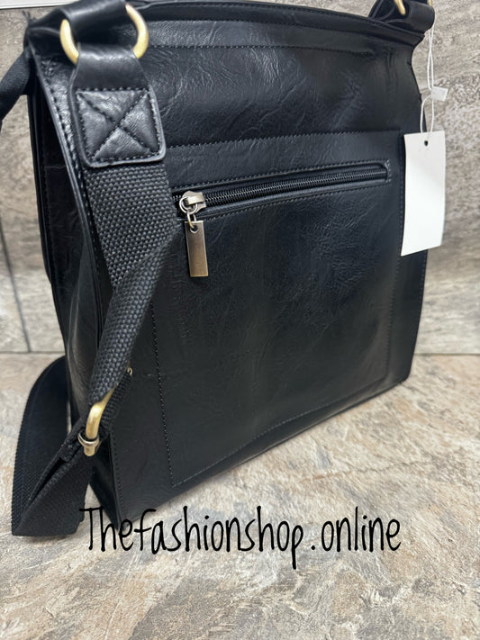 Large black messenger bag