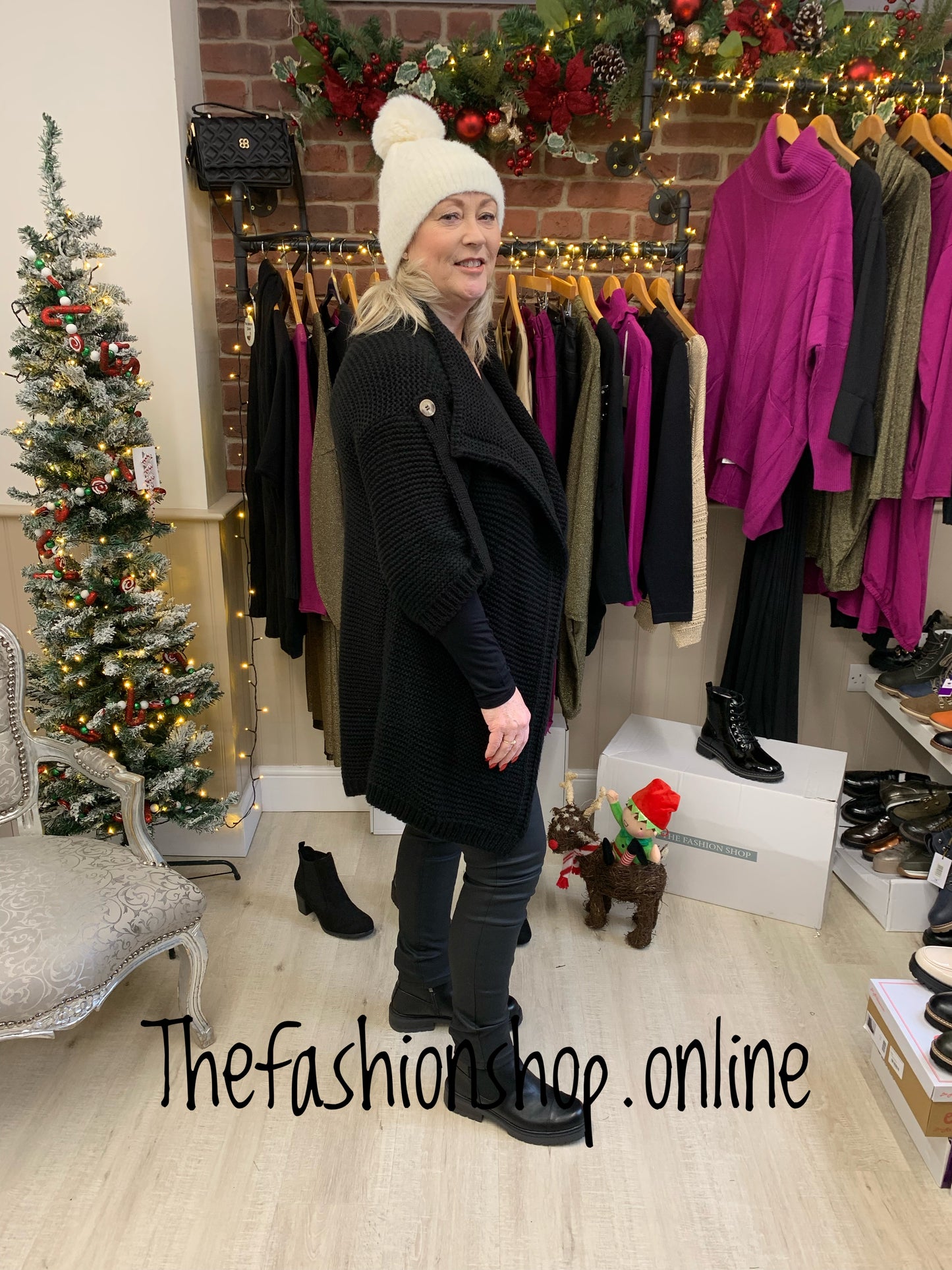 Black chunky knit jacket 12-18