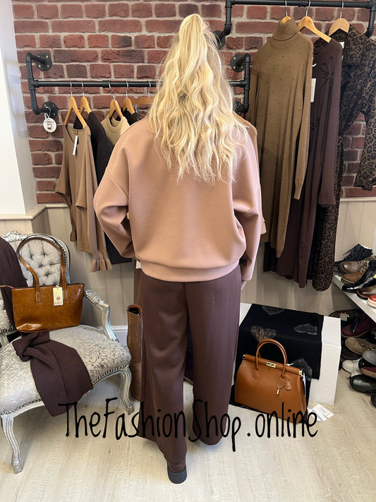 Zena Camel Collared Sweatshirt 8-14